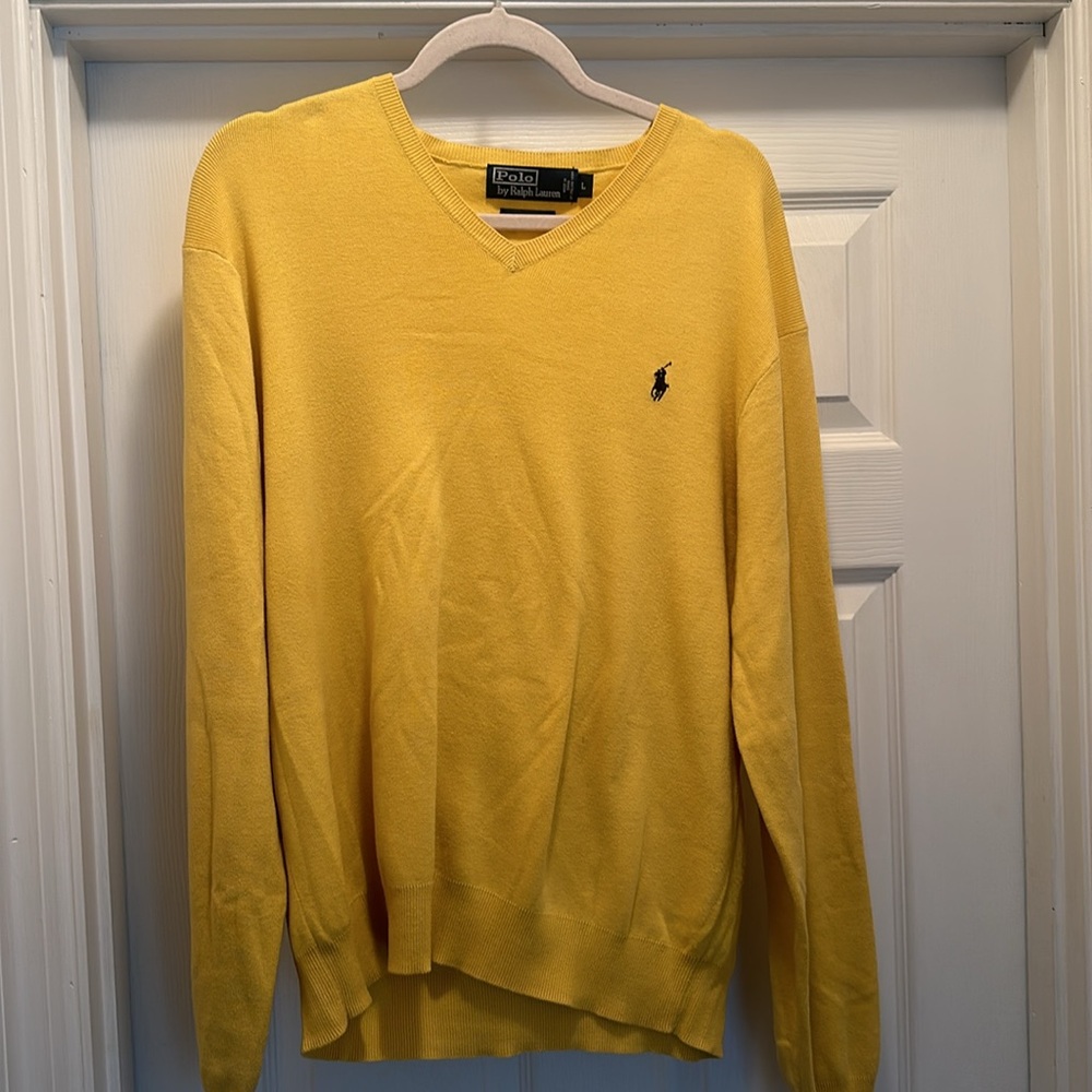 Ralph Lauren Yellow Polo V Necks Men’s 100% Pima Cotton